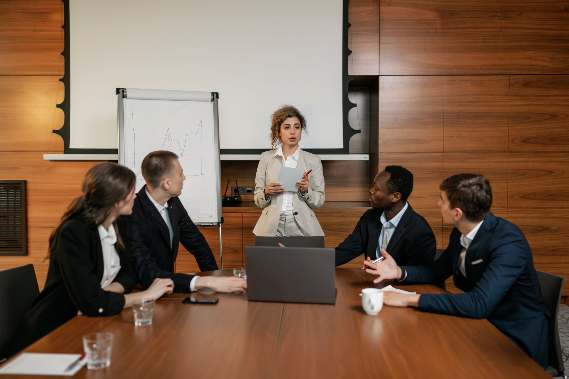 Leader presenting to a room